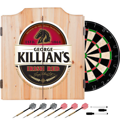 Killians Irish Red Trademark Global Bristle Dartboard And Cabinet Set (Darts Included)