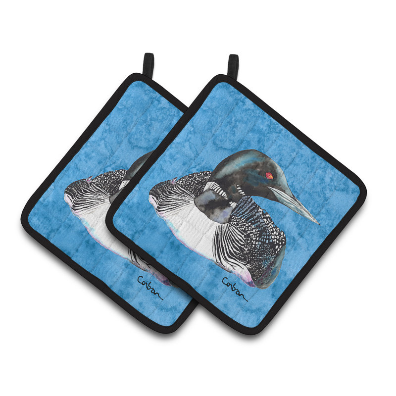 Caroline's Treasures Loon Polyester Potholder Set