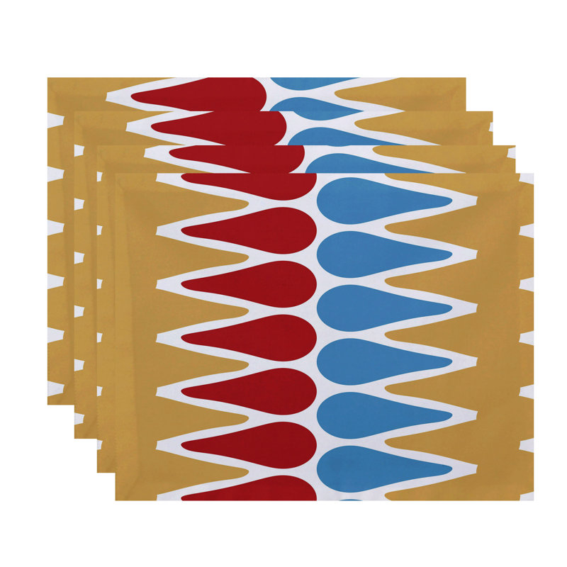 Napperon Ferrier, Jaune / Rouge / Bleu clair