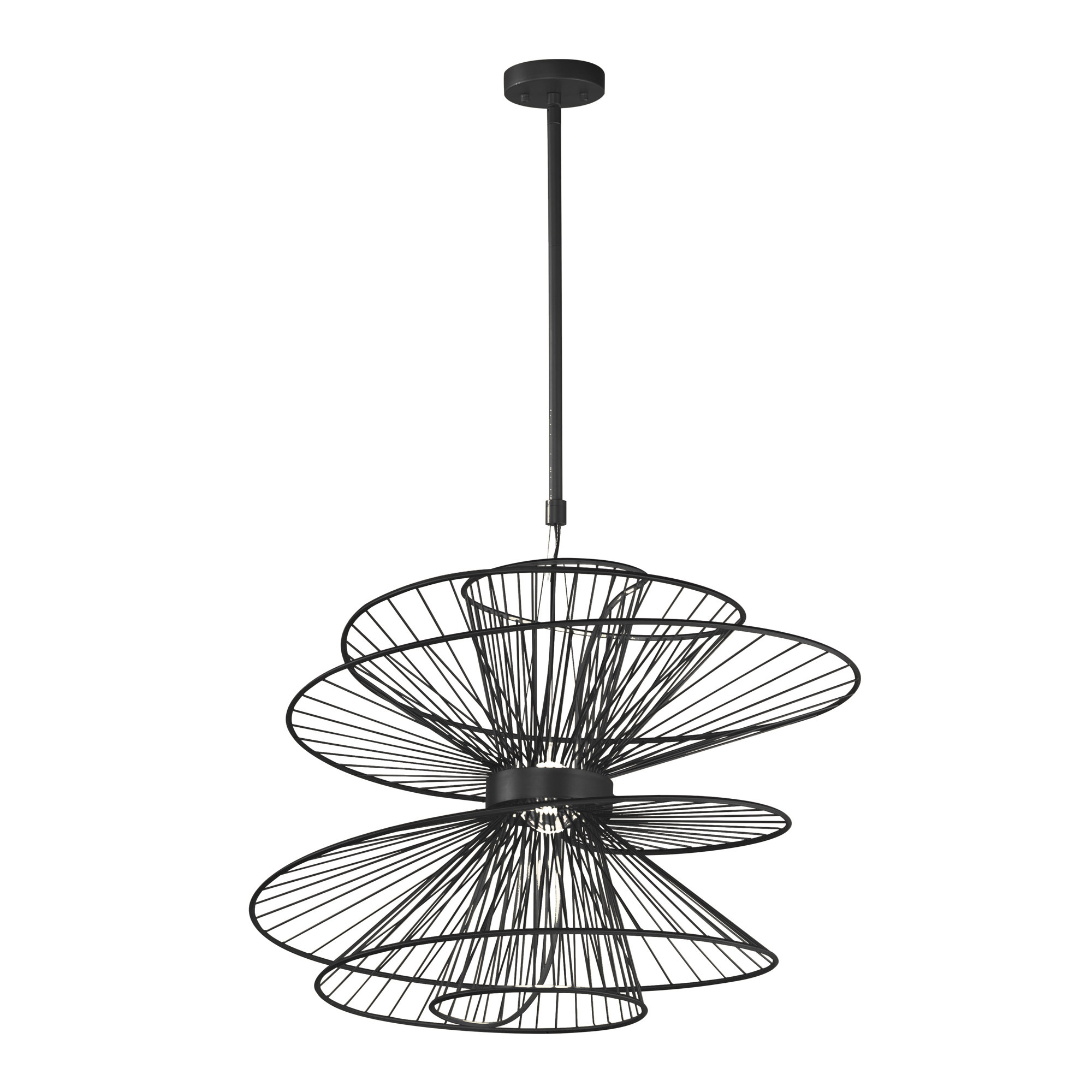 Kemi 2 Light LED Pendant, 30.75" H x 26" W x 26" D, Black