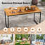 Rectangular Outdoor Dining Table With Umbrella Hole , 140cm cm W 70cm cm D