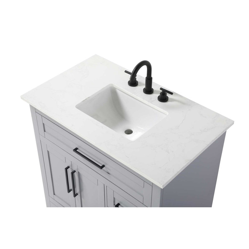 Meuble-lavabo simple de 36 po gris, Gris, 36"