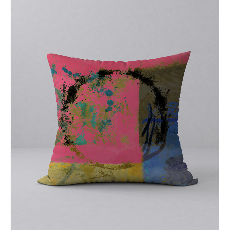 Housse de coussin et insert de coussin carré parche, H 24 po x l 24 po x p 6 po