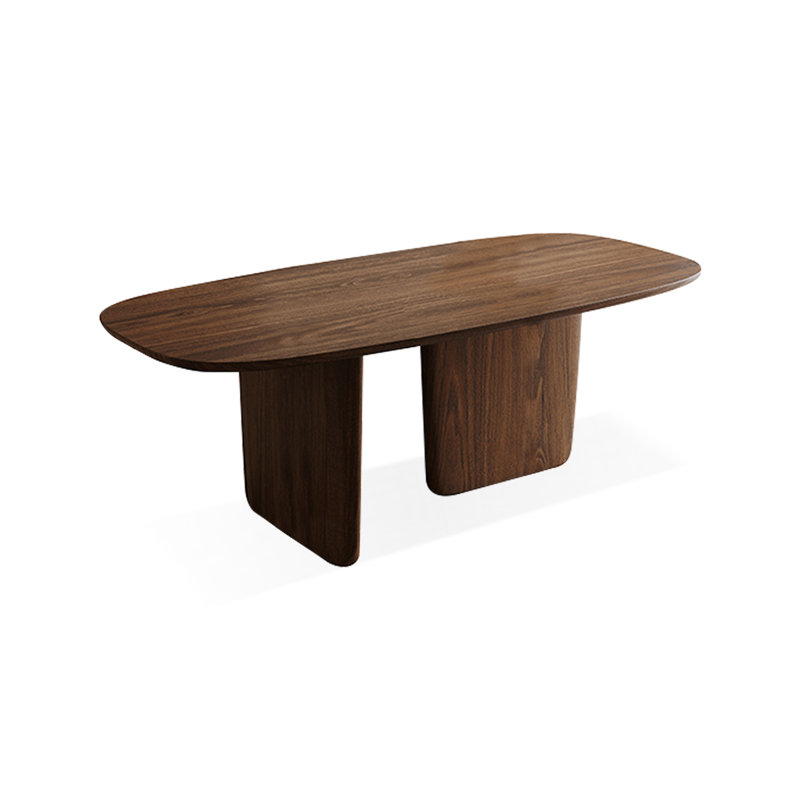 Table de salle à manger rectangulaire en bois massif brun noisette, H 29,53 po x L 70,87 po x l 31,5 po