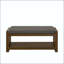 Banc d'appoint 40 po avec étagère à chaussures inférieure et coussin amovible - granit
