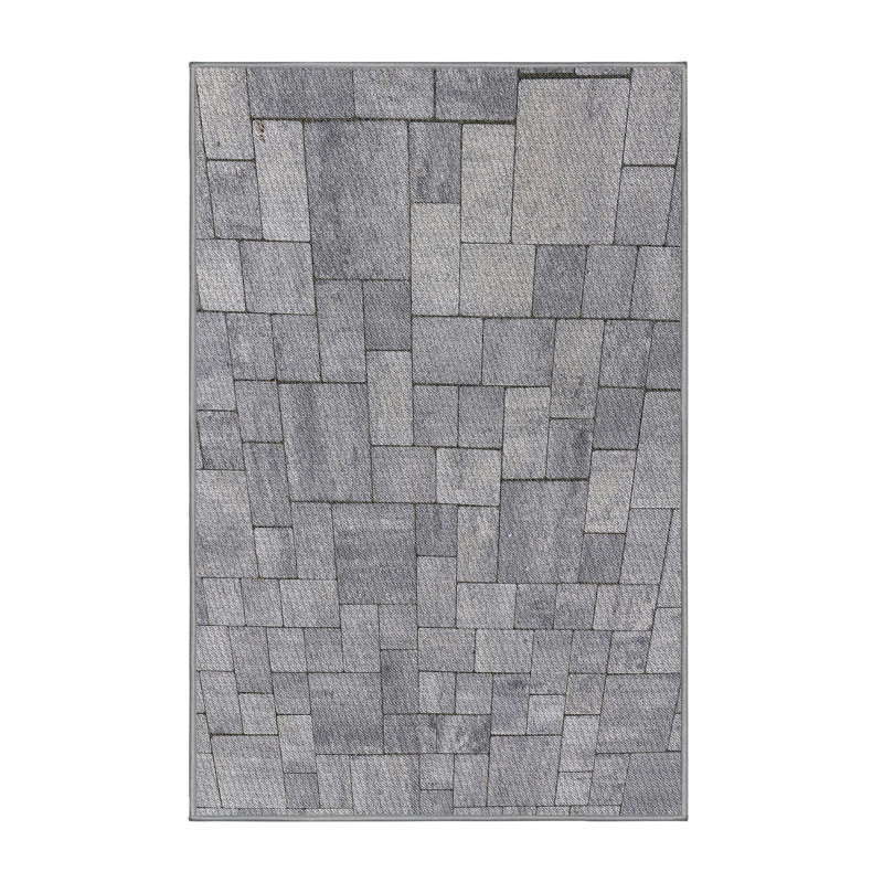 Tapis gris tissé à la machine, Tapis de couloir 2 pi x 5 pi