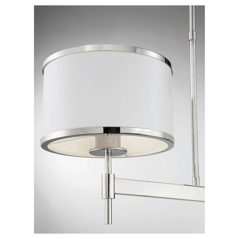 Braselton 3 - Light Kitchen Island Pendant, White, Polished Nickel