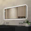 Miroir de salle de bain DEL 74 x 99 cm avec cadre en aluminium noir, éclairage 3 couleurs, antibuée, affichage de l'heure et de la température