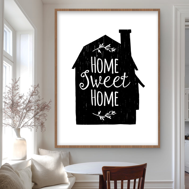 Home Sweet Home - Motivation Living Room, reproduction encadrée, H 48 po x l 36 po, Brun
