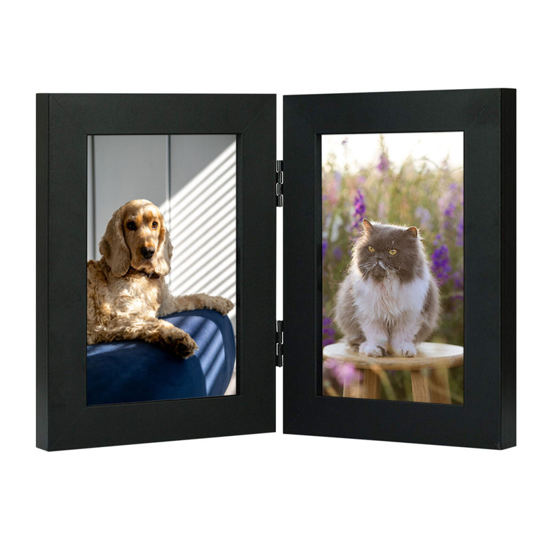 Cadre photo double pliable, Noir