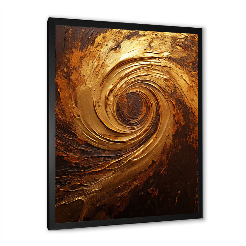 «Abstract Mocha Memories Spiral», reproduction sur toile, Cadre simple noir, H 32 po x l 24 po x P 1 po