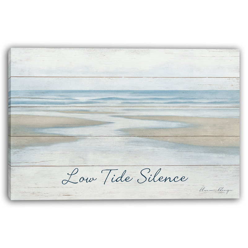 «Low Tide Silence - Tranquil Seascape», art mural sur toile, H 24 po x l 36 po