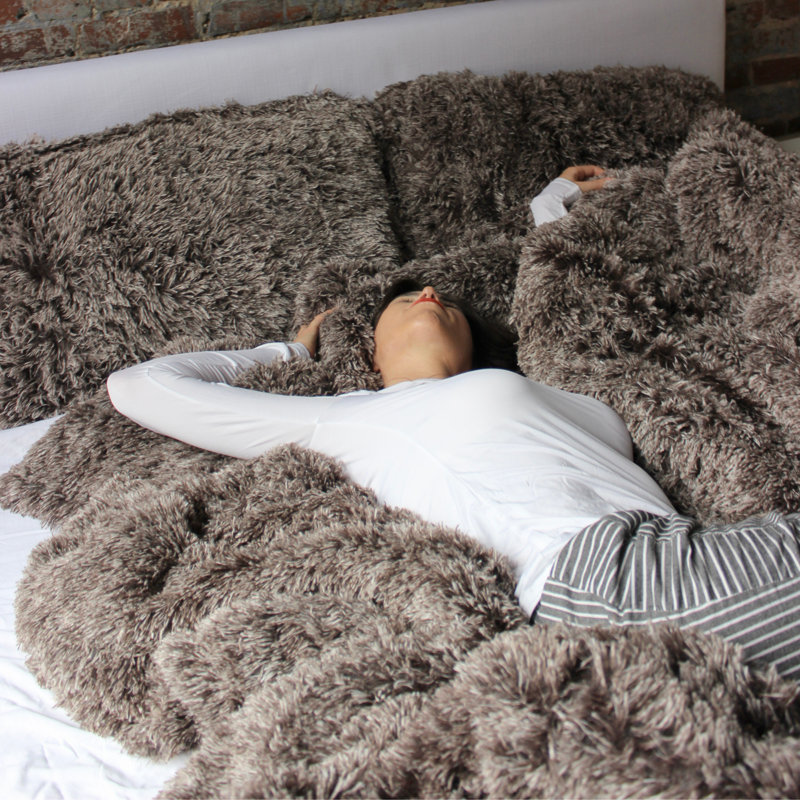 Twin Frosted Chocolate Plush Comforter Set