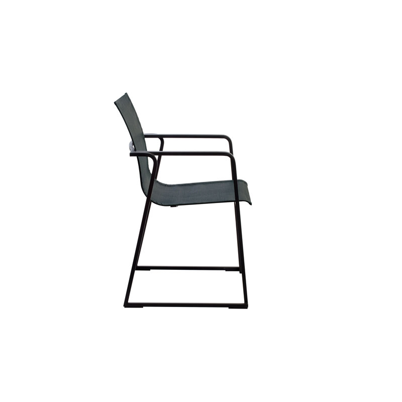 Muze Stacking Patio Dining Chair, Anthracite Frame/Anthracite Mesh
