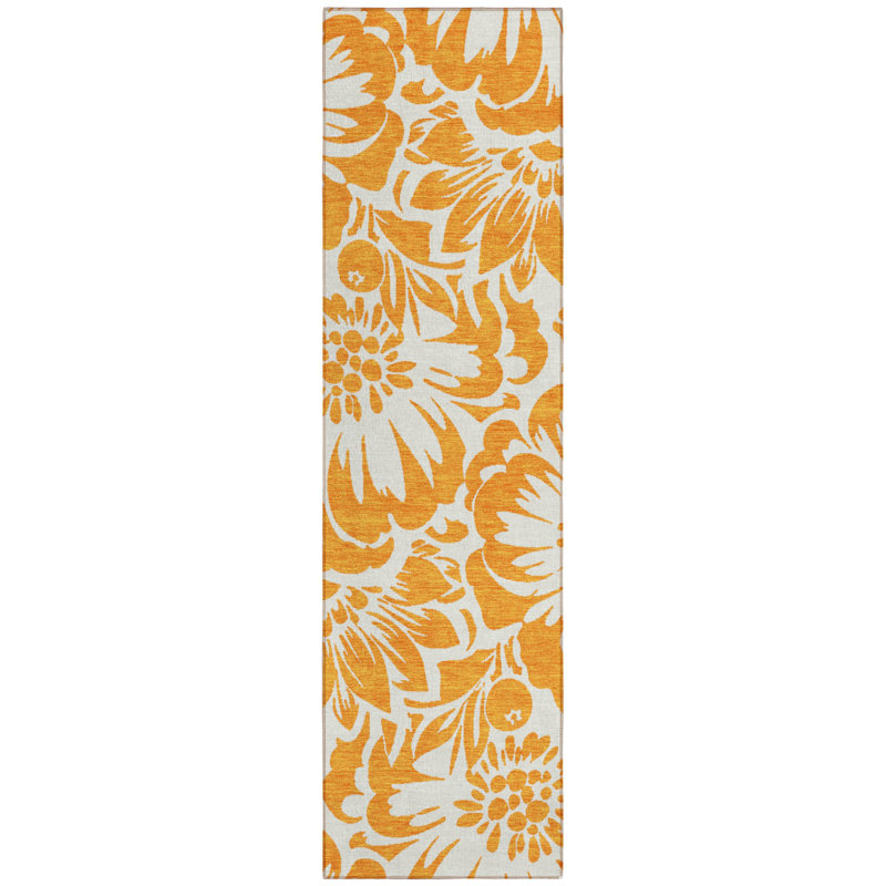 Tapis de couloir intérieur et extérieur orange 8 pi