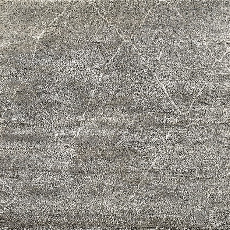 Tapis gris à motif géométrique Lowther, Carré 6 pi