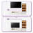 Crafton Modern 102.4'' White Entertainment Center TV Stand With Bookshelves For 55/58/65/75 Inch TV, Wood Storage Living Room Cabinet Set Includes Media Console Table And Lights Glass Display China Shelves-1721110740