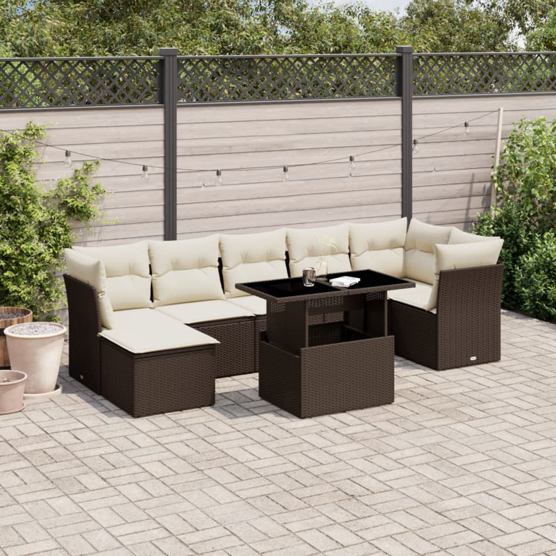 Vidaxl Garden Sofa Set Brown