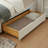 63" Velvet Queen Bed Frame with Storage Drawers, No Box Spring Needed, Cream-1854415747-1854415748