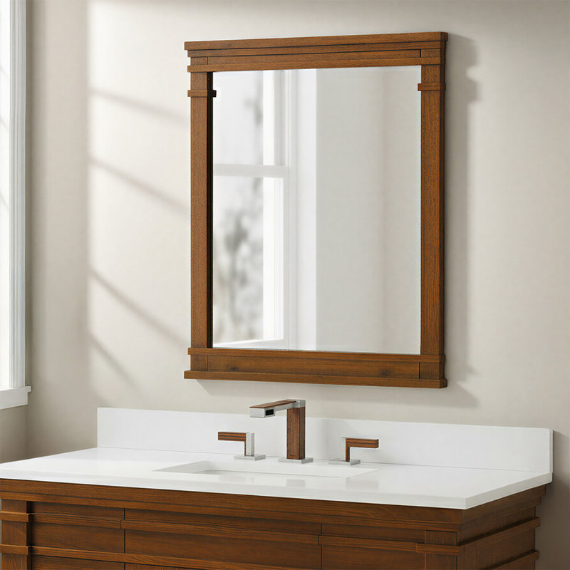 Lankford Wood Mirror, 28 x 1.25 x 30, Walnut