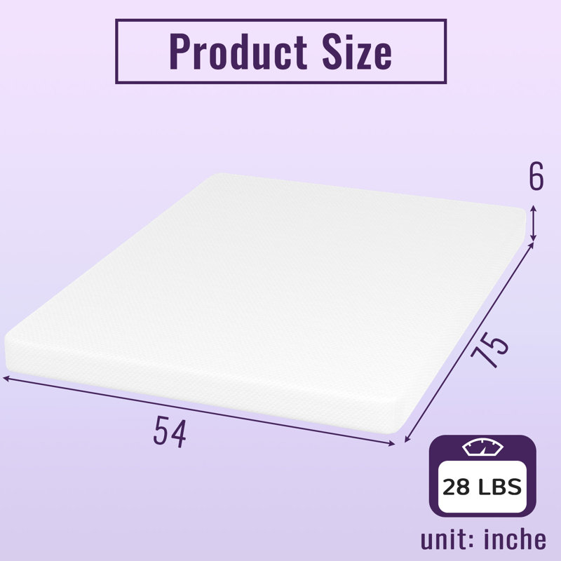 Matelas en mousse à mémoire de forme moyenne Manhattan, Lit double, 6"