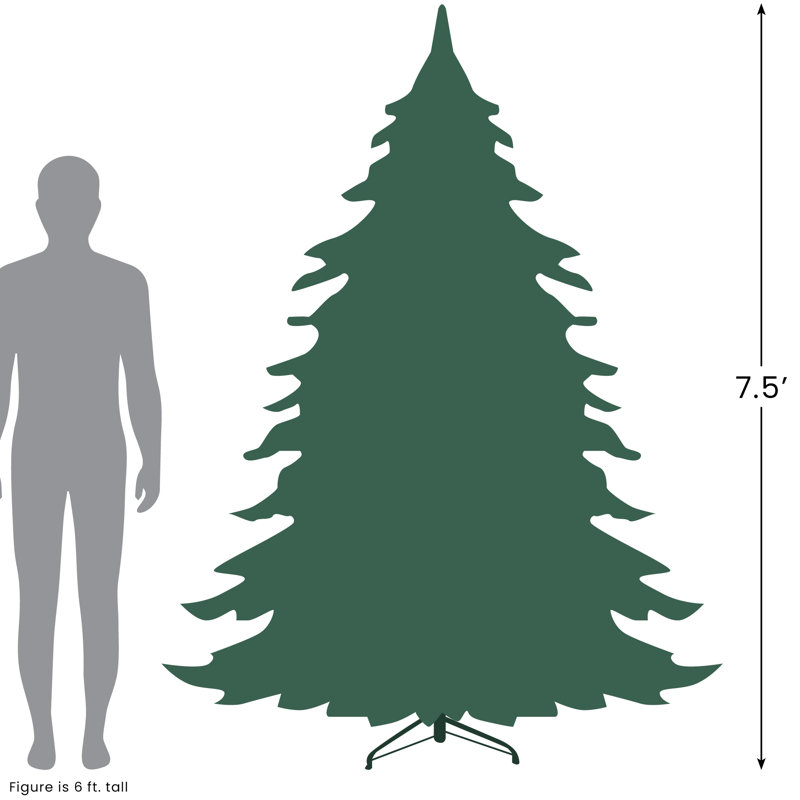 Arbre de Noël artificiel épinette enneigé 7,5 pi avec lumières multicolores Dunton