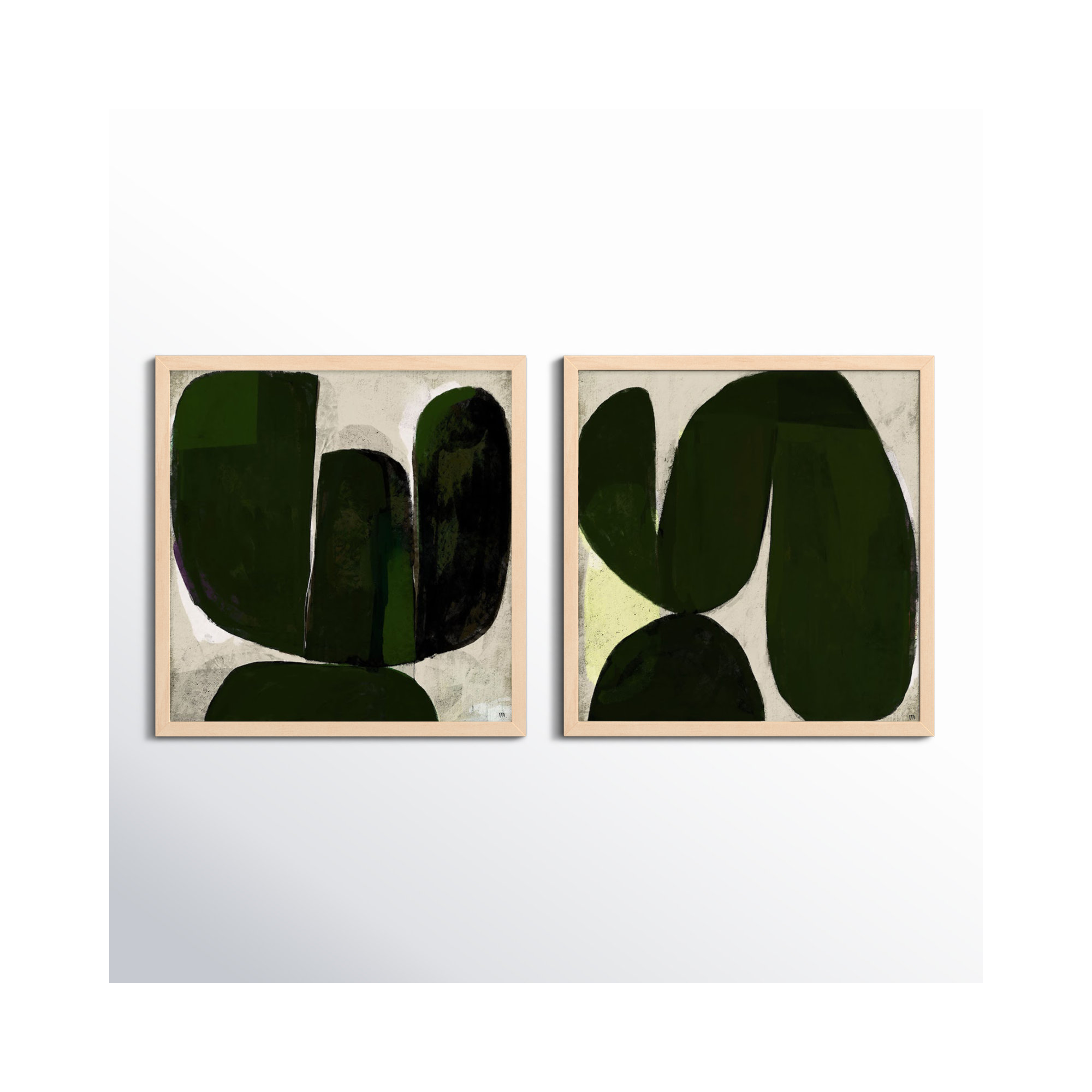 Succulent Set Of 2 by StudioM, 36" H x 36" W x 1.25" D, Brown