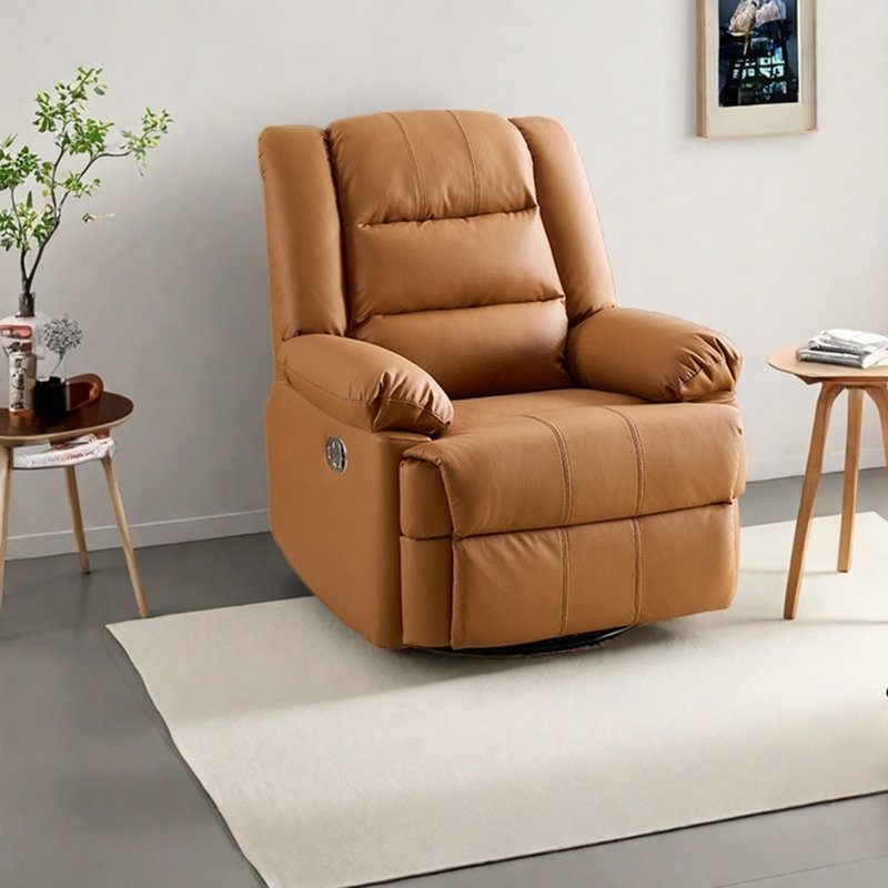 Chaise longue ergonomique en similicuir, Brun