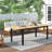Anautica Outdoor Patio 7pc Teak Finish Outdoor Furniture Dining Set-477068345