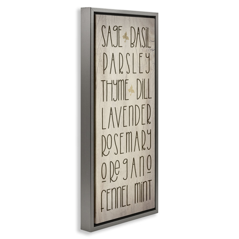 Cadre flottant pour herbes de cuisine de jardinage, design par Lil 'Rue, H 31 po x l 15 po, Cadre flottant gris lustré