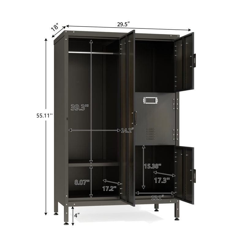 Gitane 29.5'' Wide 4 - Shelf Storage Cabinet
