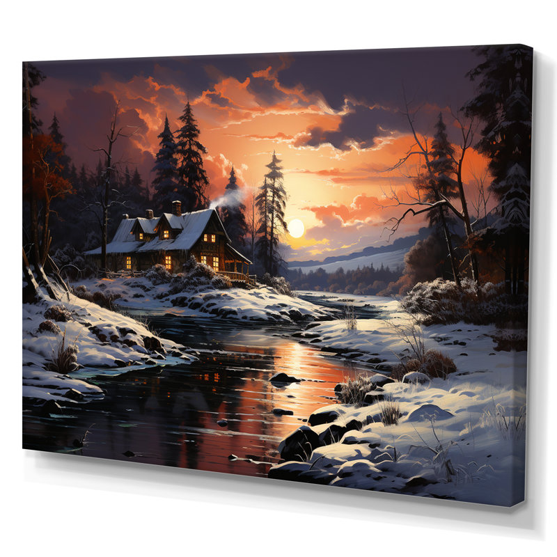 Winter Glow II - paysages, impressions sur toile, 34" H x 44" W, Toile tendue