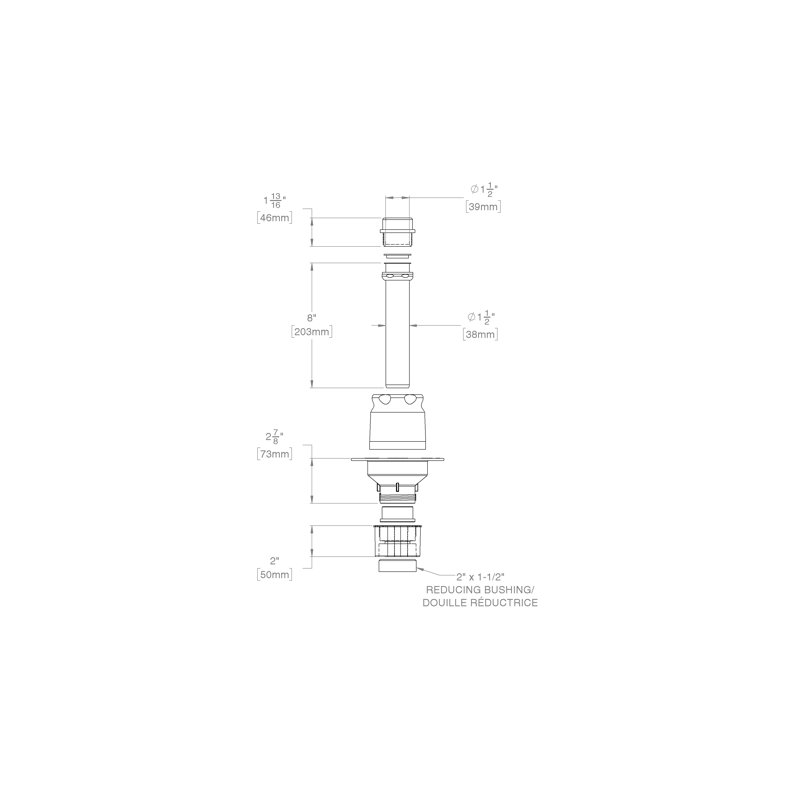 One-Piece ABS Freestanding Tub Drain Rough-In