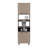 Kitchen Pantry, 4 Doors, 4 Legs, 4 Shelves, White Oak / Black Wengue