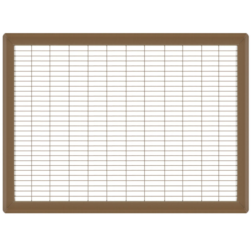 Gril de plancher brun de gros calibre, H 0,9 po x l 16 po x L 24 po