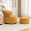 Chaise pivotante rembourrée en polyester avec repose-pieds-561283673