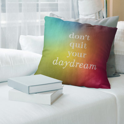 Housse de coussin en lin à l’écriture ne pas quitter votre daydream
