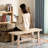 Wooden Bench Farmhouse Entryway Organizer Retro Rustic Accent Seat Natural Wood Armless Design For Living Room Hallway Kitchen Dining Room Stylish & Practical Décor For Indoor Space-9178038
