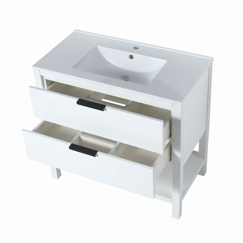 Meuble-lavabo simple 18,3 po avec plateau en bois manufacturé