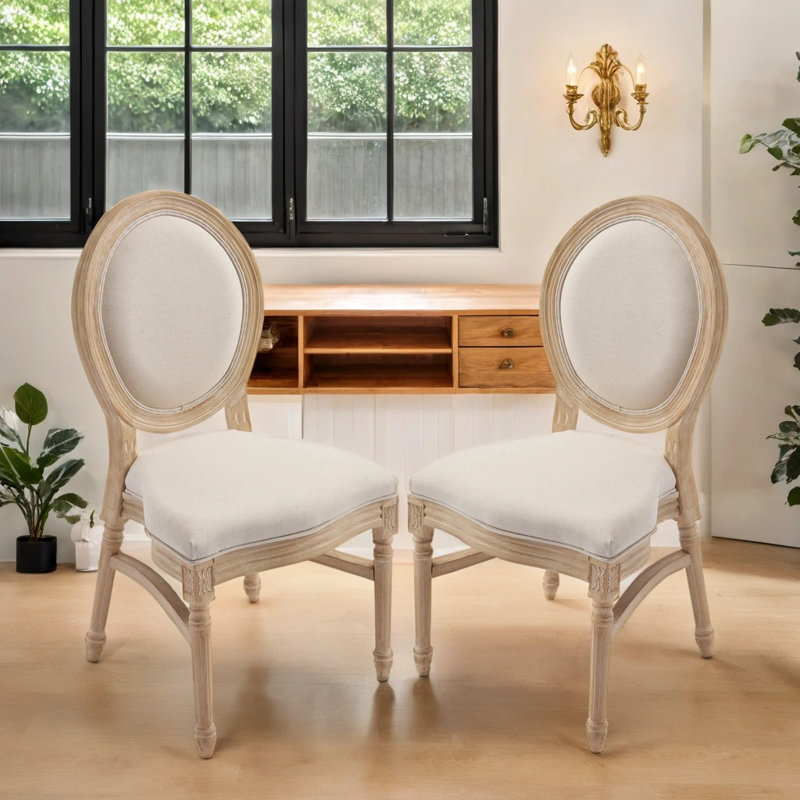 Chaise de salle à manger 2 pièces avec structure en bois massif et conception empilable