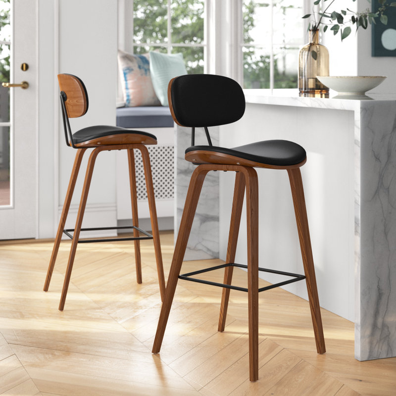 Tabouret de bar 28,74 po Parkville, Polyuréthane noir