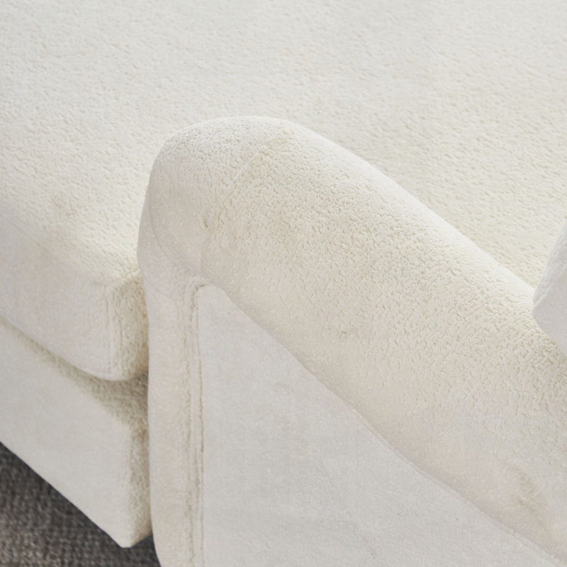 Canapé-lit moderne surdimensionné avec pieds en bois, Blanc