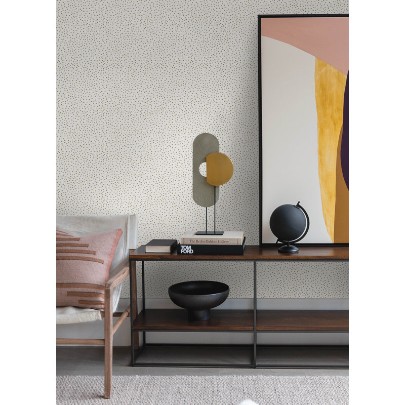 Cassie Gold Petite Polka Wallpaper, White
