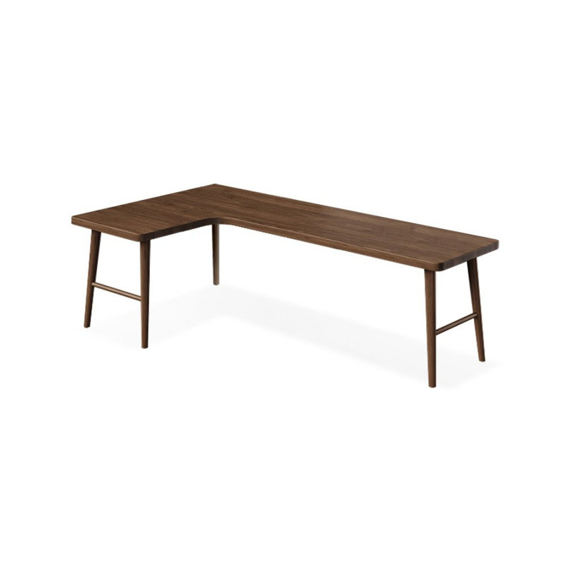 Bureau d'écriture rectangulaire en bois massif brun noisette, H 29,53 po x l 78,74 po x P 47,24 po, Retour à gauche