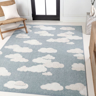 Tapis intérieur / extérieur bleu / ivoire Hedwig