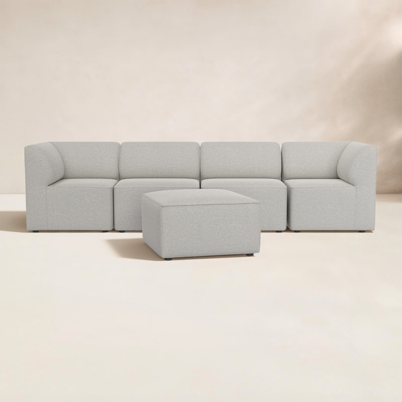 Big Joe Patio 5 Piece Outdoor Sectional, Fresh Gray