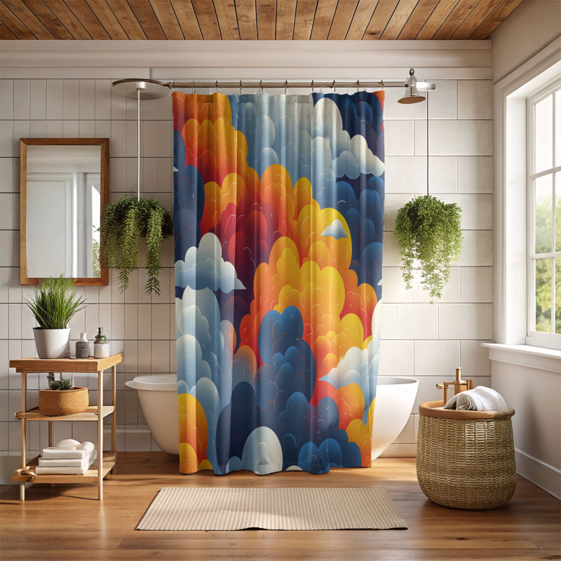 Cloud and Star Fantasy - Rideau de douche Premium, H 74 po x l 71 po
