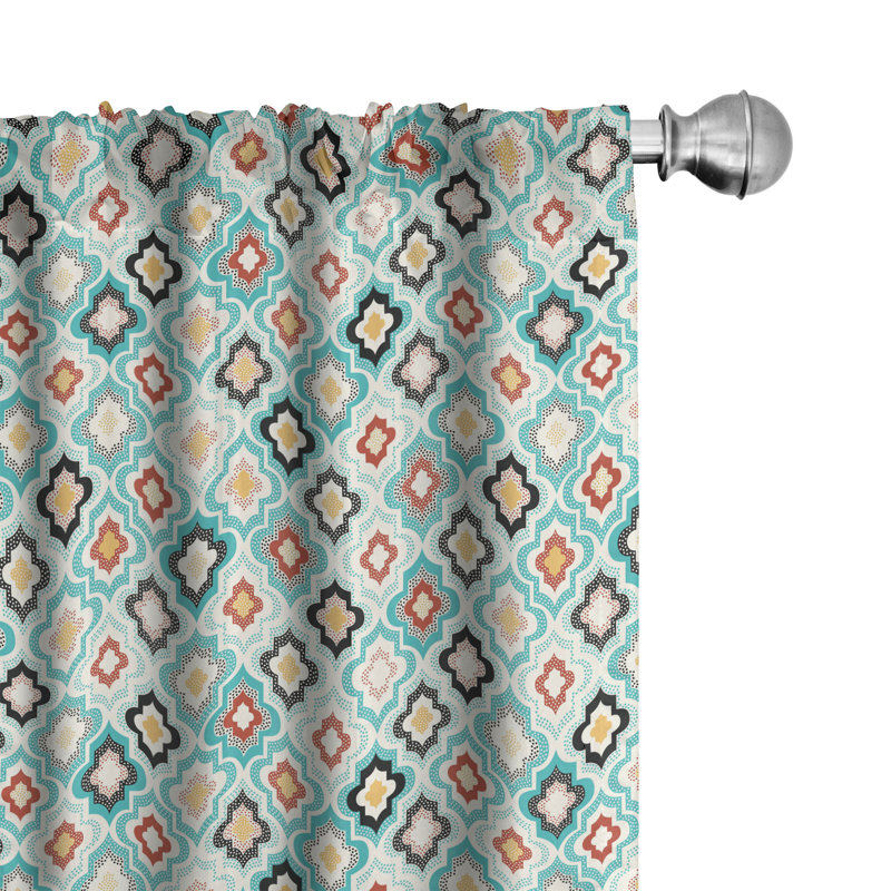 Rideaux 4 panneaux Ambesonne, style héraldique, turquoise, L 56 po x L 63 po