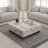 Fritzy Square Coffee Table In White Engineered Stone