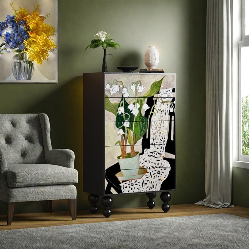 Wood Storage Cabinet with Spacious Top